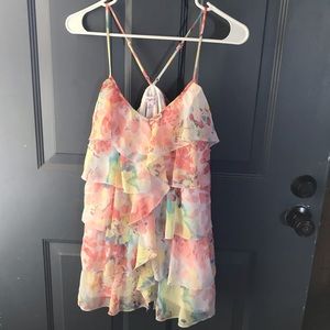 Ruffly multi color dress tank top